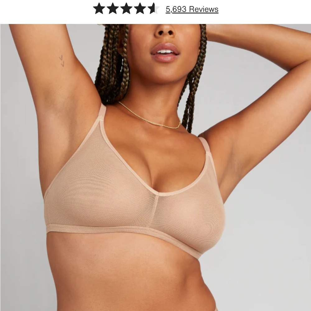 Negative Underwear Silky Non-Wire Bra Peach Size 0 NWT